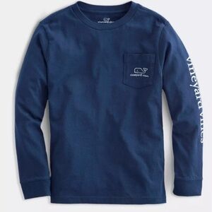 ⭐️NWT!⭐️Vineyard Vines Kids Vintage Whale Pocket Blue Long Sleeve